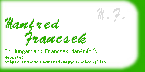 manfred francsek business card